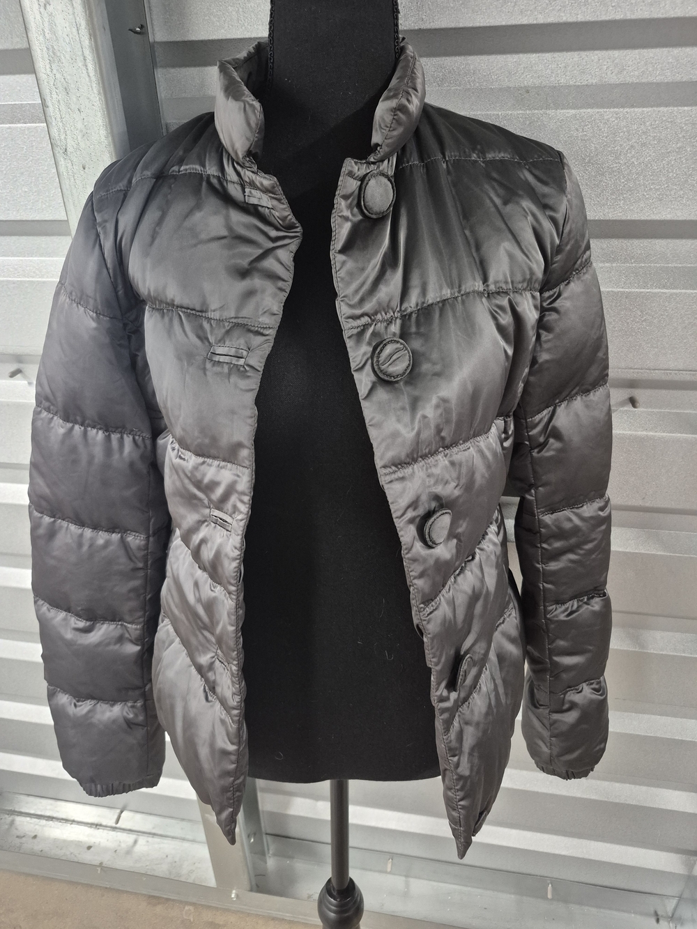 Prada Women’s Black Quilted Button-Front Puffer Coat